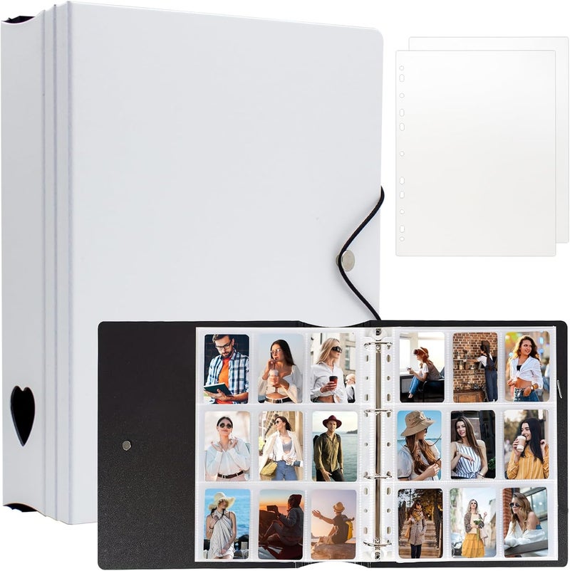 Tugle A4 Kpop Photocard Binder with 25 Pages 9 Pocket, 2x3 inch Kpop Photocard Holder Book, Photo Album for Fujifilm Instax Mini Camera Polaroid Printer Photo Film (White) - Image 1